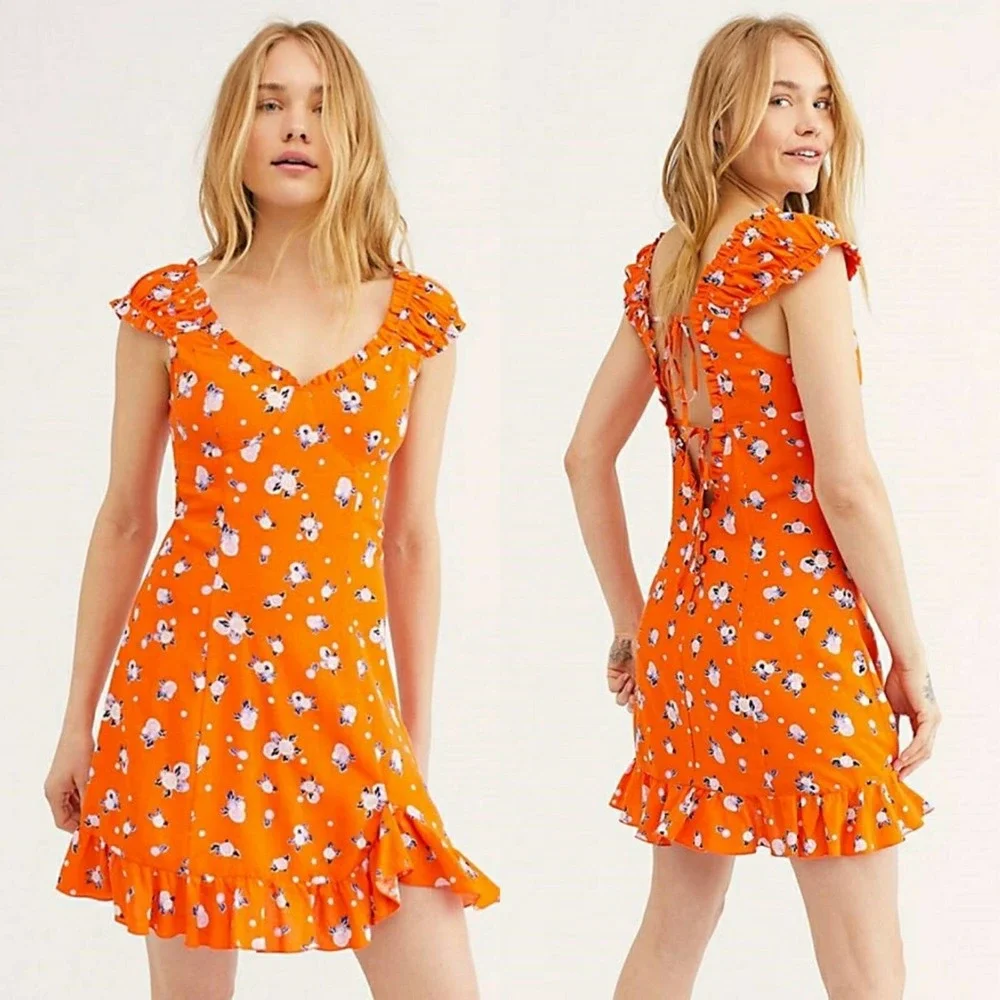 Free People Like A Lady Mini Dress Floral NEW